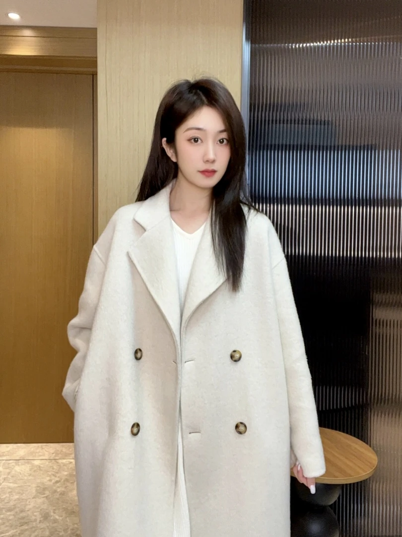 经典四粒扣2025新款秋冬百搭新款时尚羊毛外套韩版双面羊毛大衣