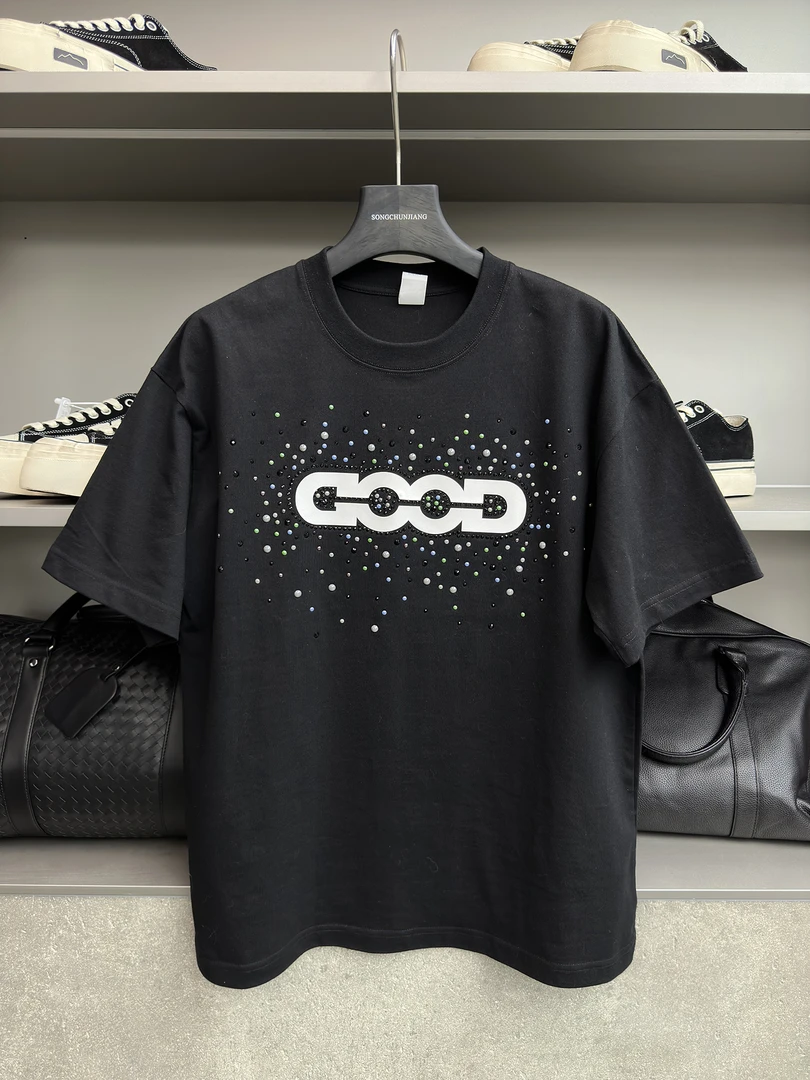 【28号链接-新版GOD】280G重磅轻奢男女同款纯棉圆领百搭休闲T恤