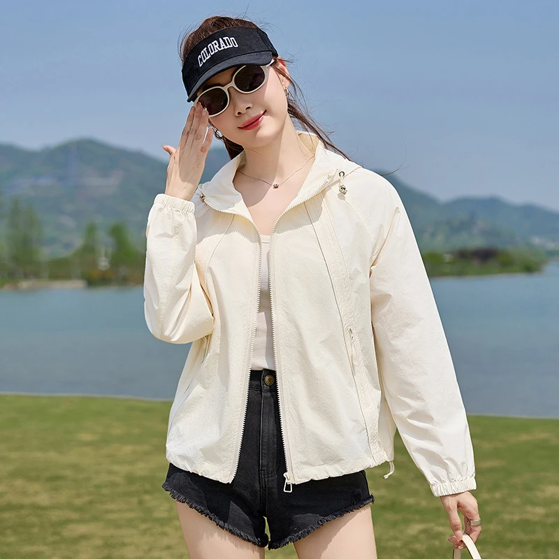 防晒衣女2025新款夏季薄款透气休闲防晒服时尚宽松小个子短款外套