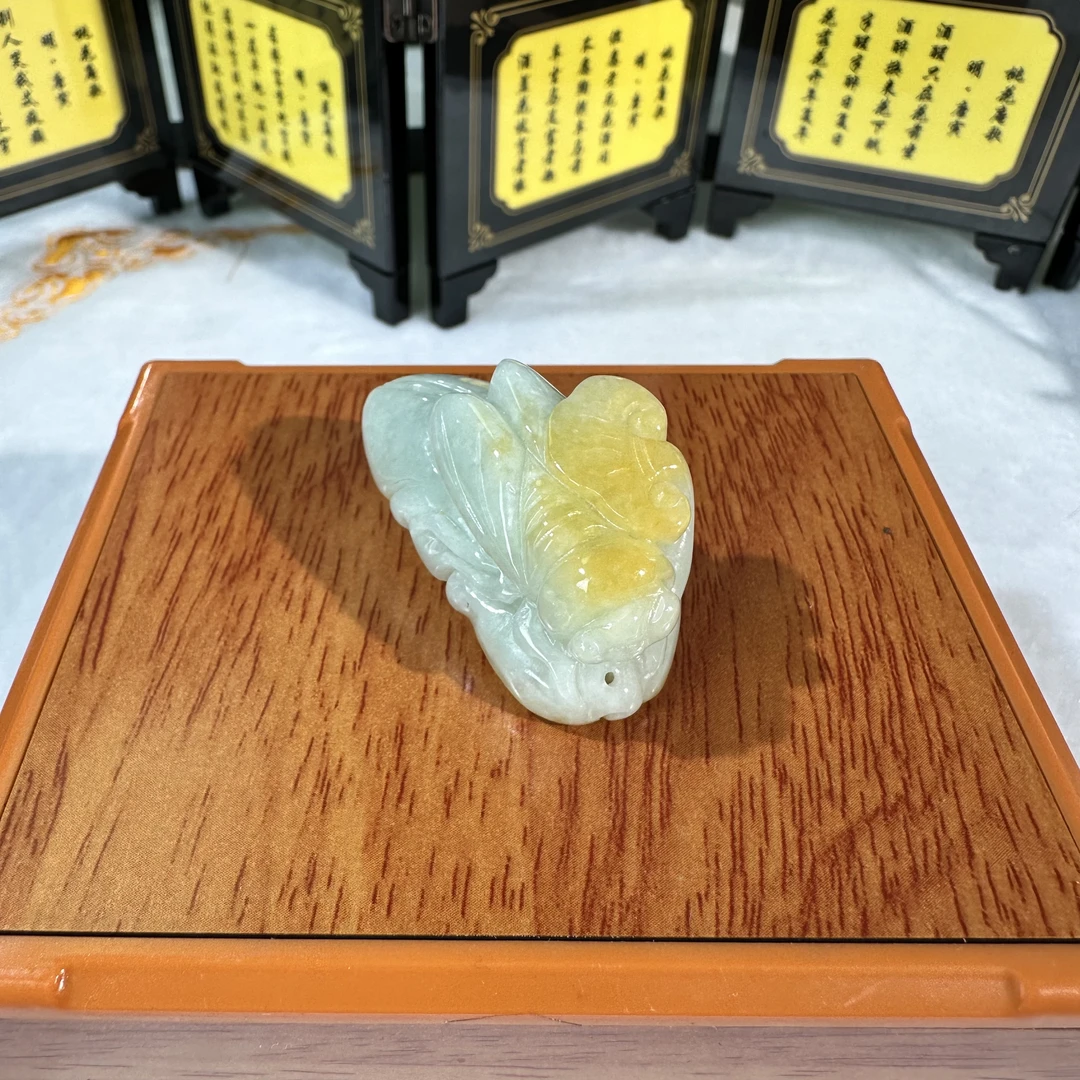 494-天然A货翡翠-金蝉