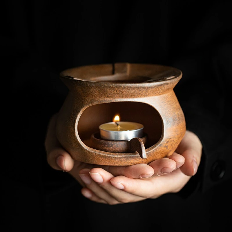 【正版川冶】海王炉.6824.中式复古老岩泥蜡烛炉温茶炉陶瓷茶器