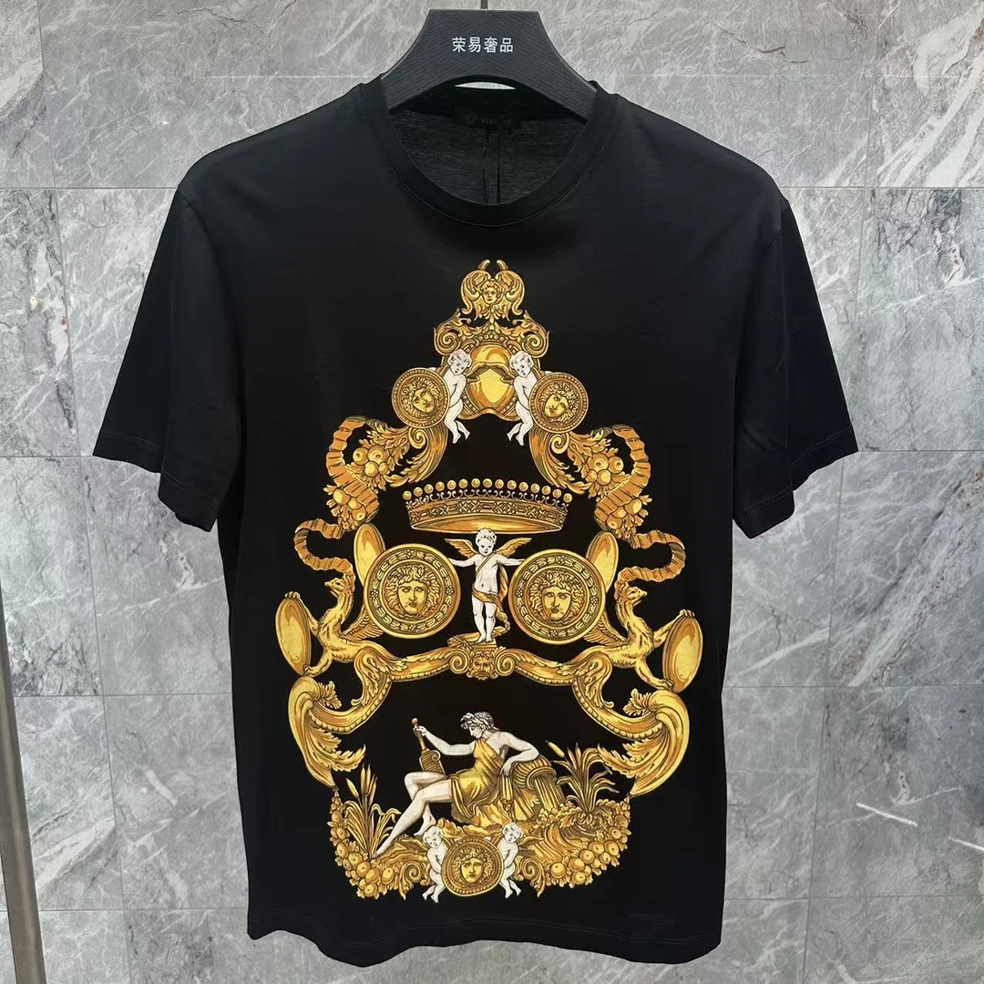 未使用 VERSACE/范思哲 黑色巴洛克美杜莎短袖/L码