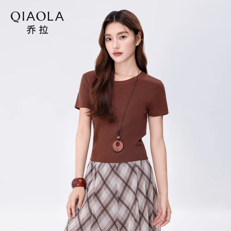 QIAOLA/乔拉【焦糖熔岩】夏新款复古小众设计流行百搭时尚套装预售
