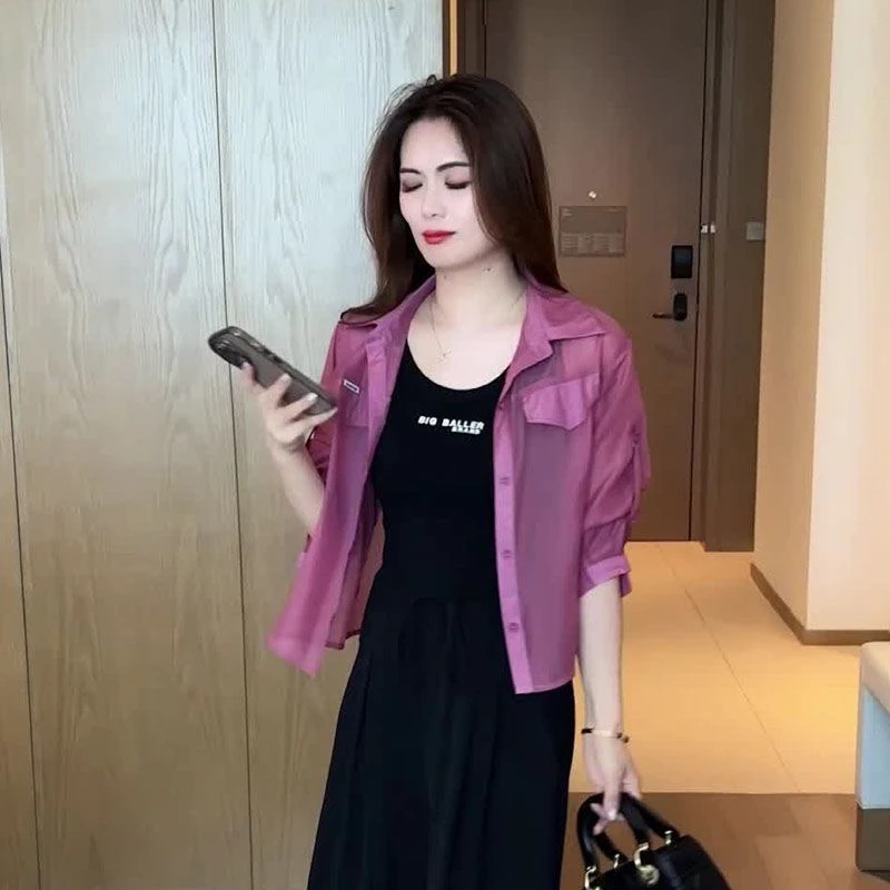 短款防晒服2025年新款休闲薄款夏季外套时尚减龄女装洋气雪纺上衣