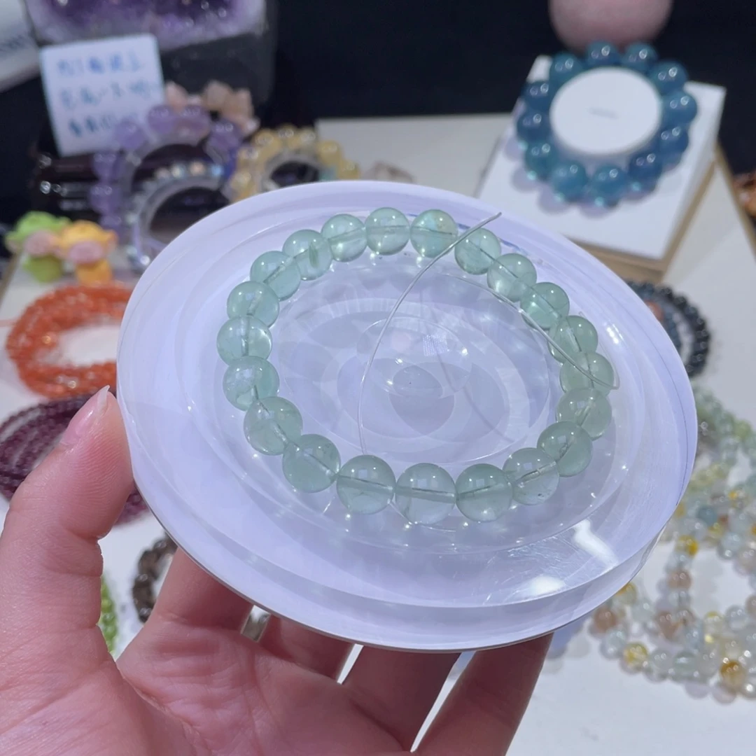 未镶嵌手链水晶薄荷曼波绿萤石10mm