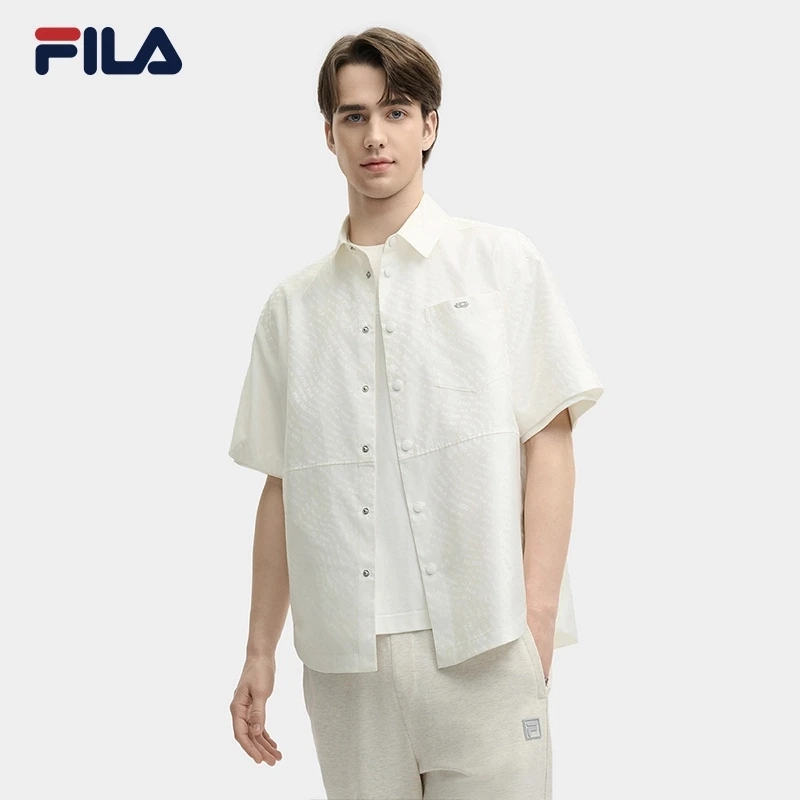 Fila/斐乐男【透气百搭休闲潮流简约衬衫】夏季新款短袖F11M525401F