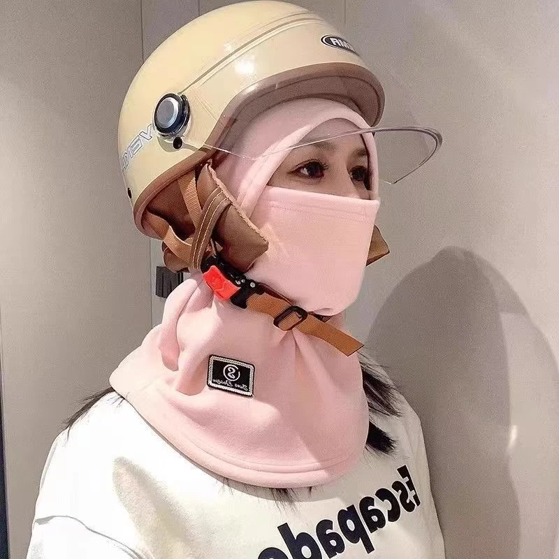 骑行面罩围脖一体帽子男士摩托车冬季保暖防寒脖套头盔内胆套头帽