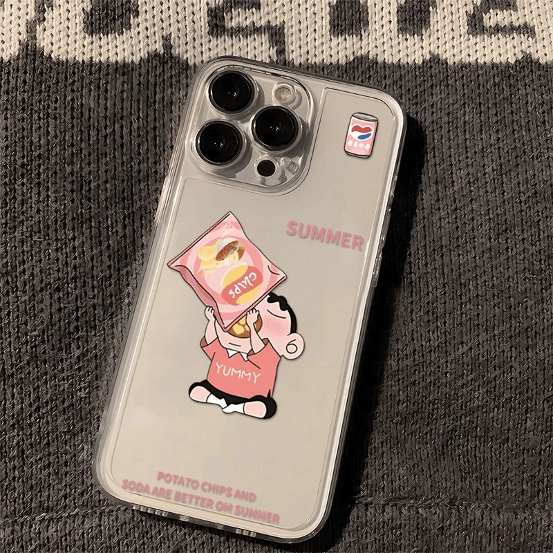 薯片小新适用苹果16PROMAX手机壳iPhone15/14卡通13可爱12软壳11