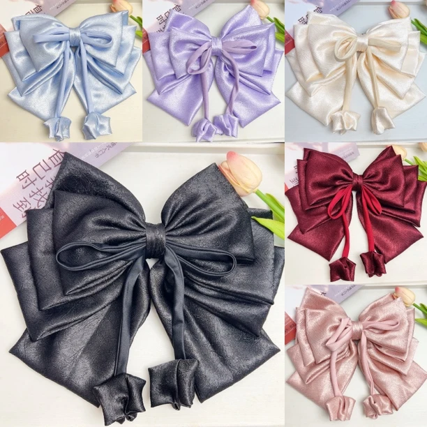 黑色大蝴蝶结弹簧夹百搭精致时尚日常甜美大气五层超大新娘头饰