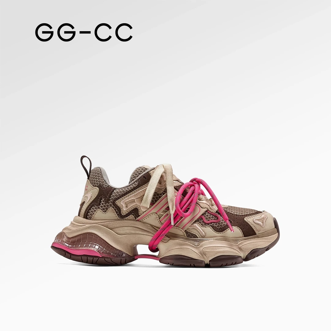 【张艺凡同款】GGCC反叛星球2025秋季新款做旧老爹鞋女厚底休闲鞋