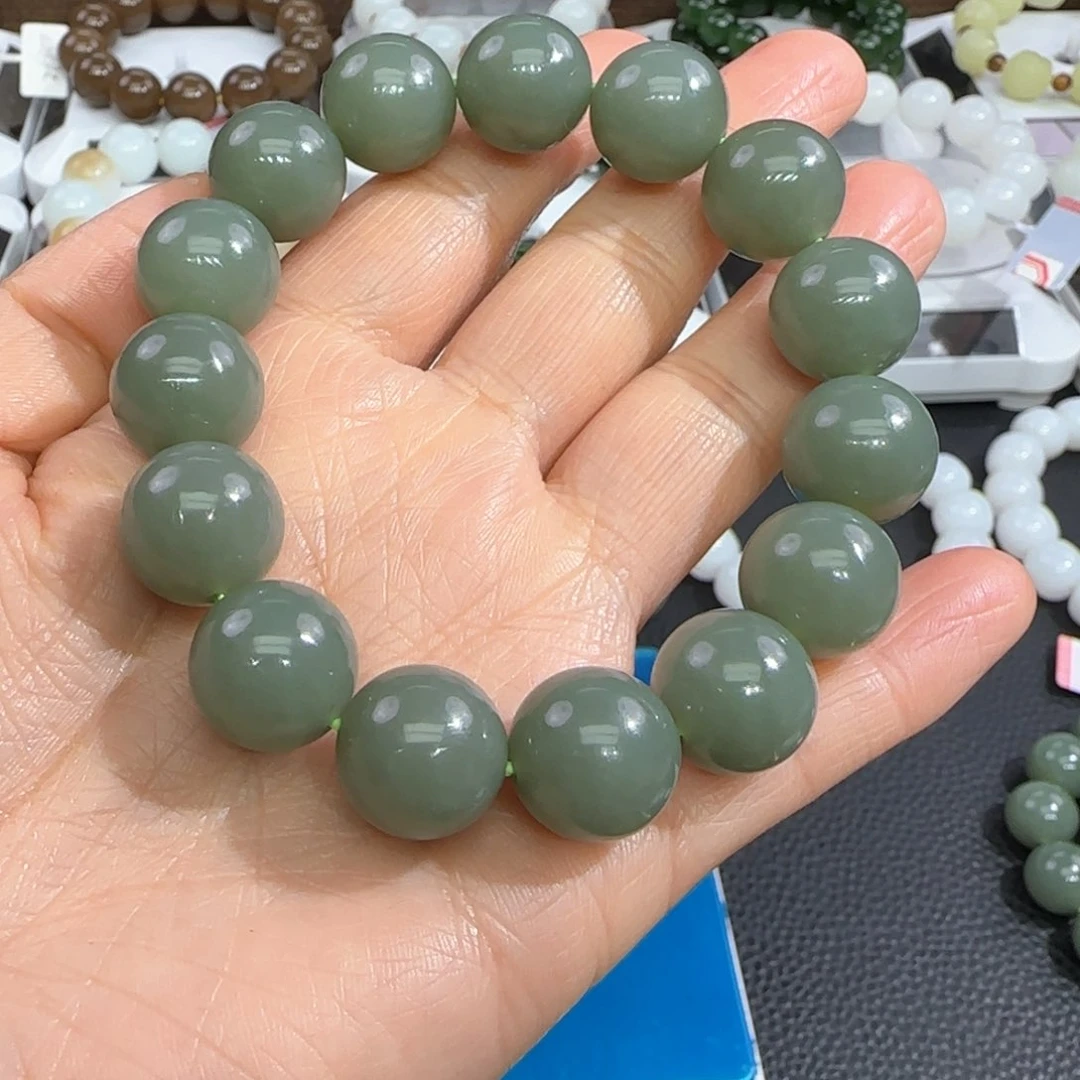 和田玉手链未镶嵌圆*