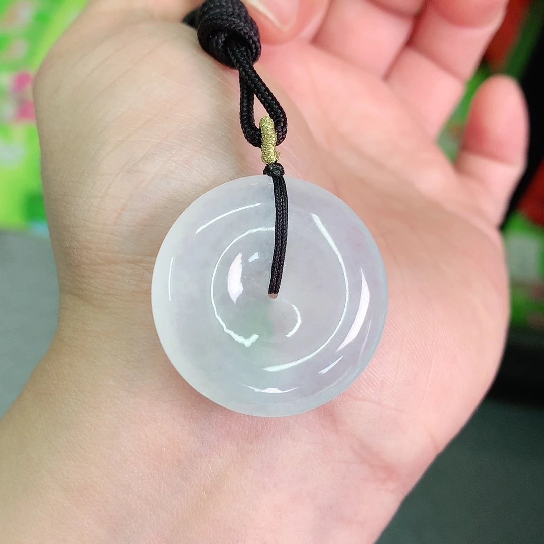 翡翠颈饰18K金镶嵌扣子30*5.8