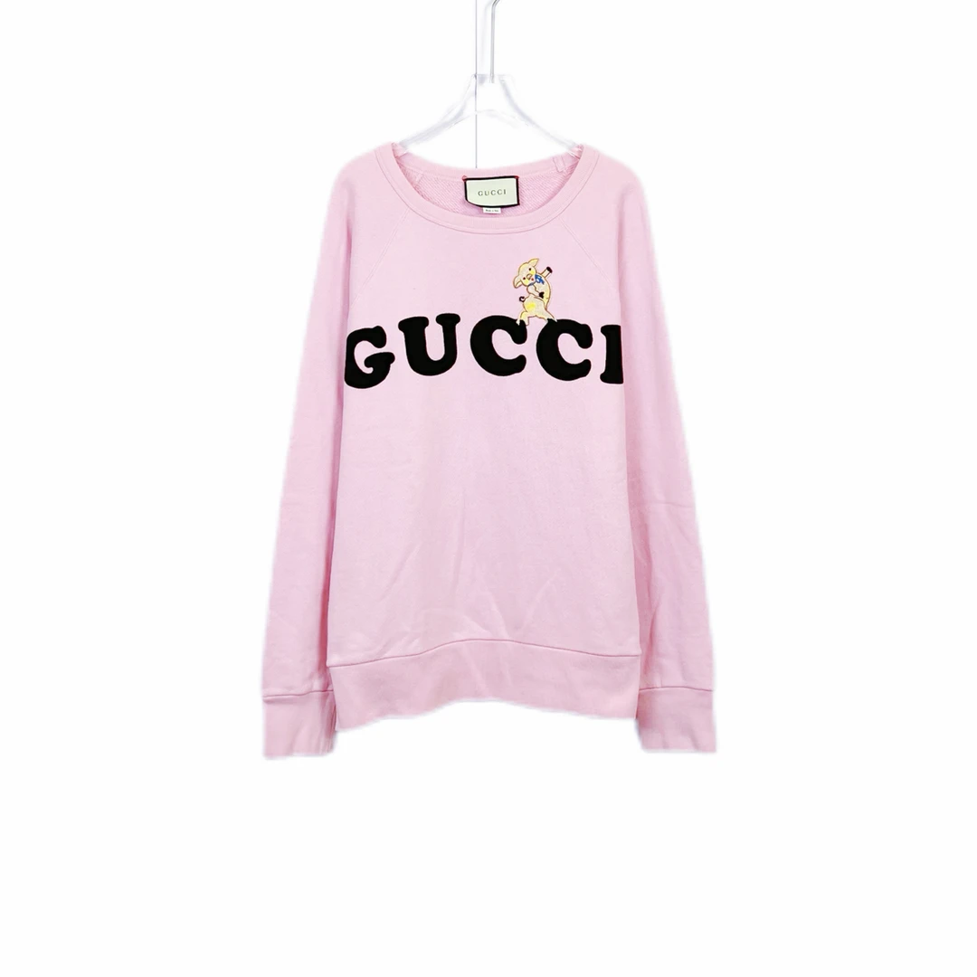 99新 GUCCI/古驰 011919 印花圆领套头长袖卫衣 S码
