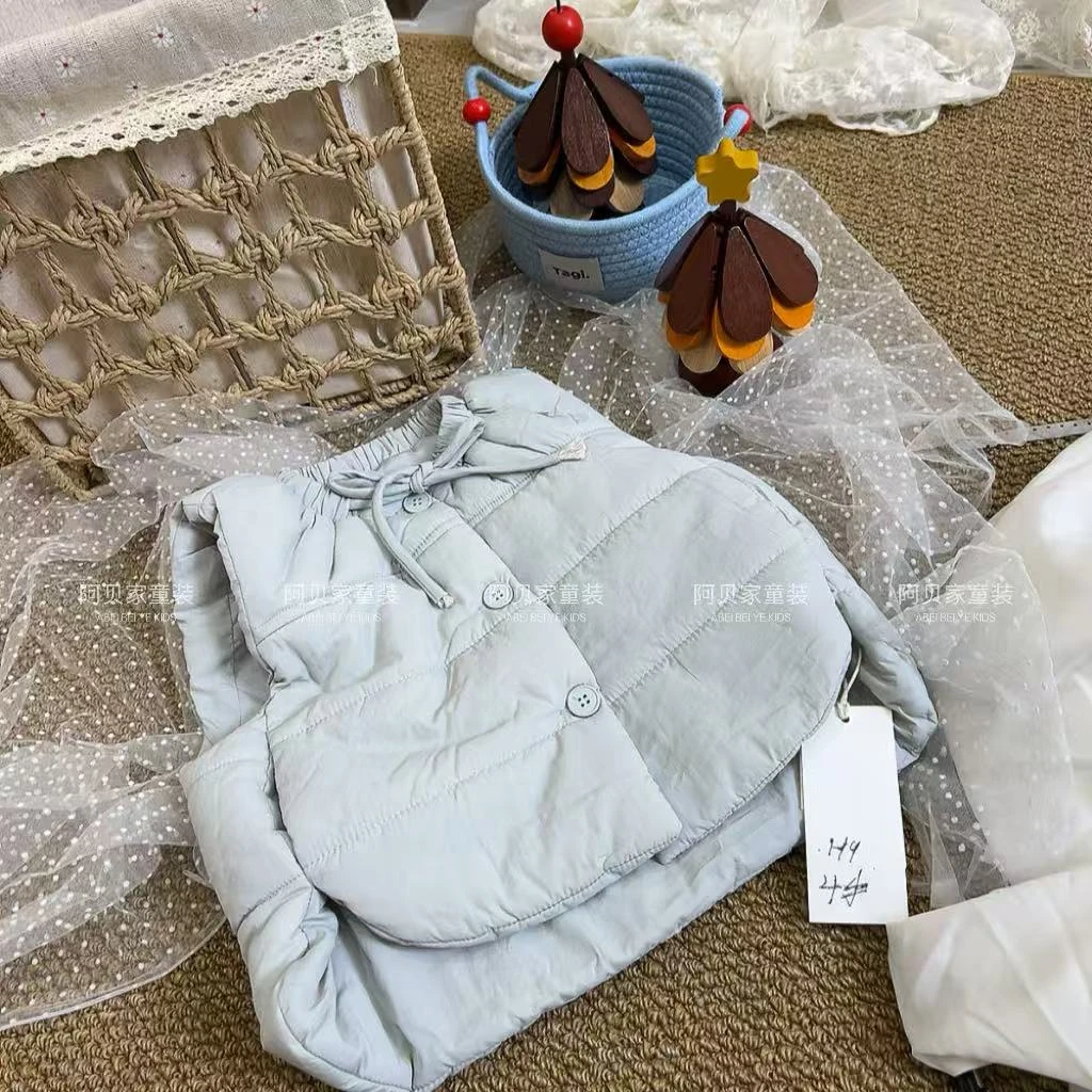 【H9】甜久yumi薄荷蓝棉马甲童装