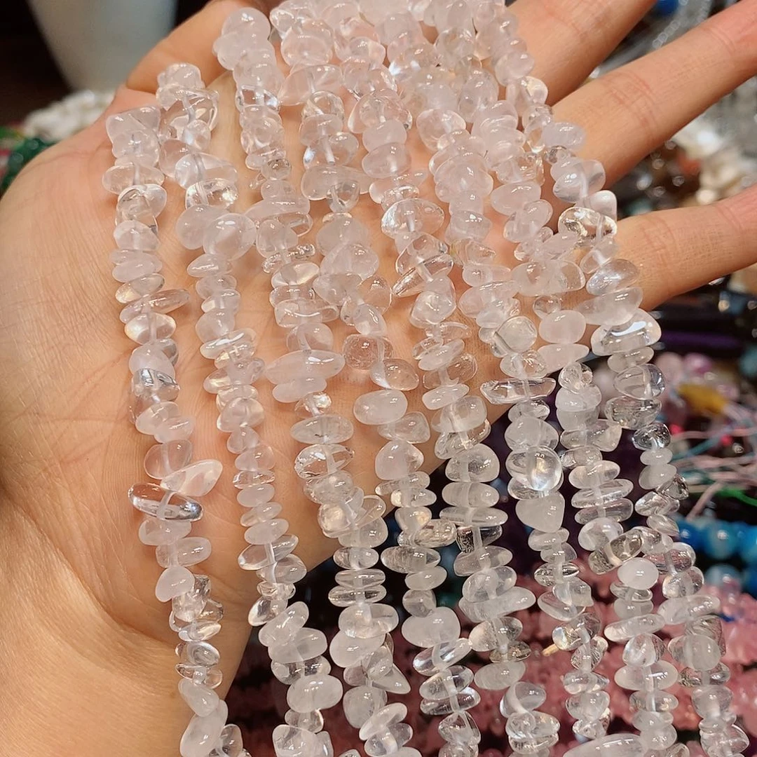 玛瑙/玉髓散珠天然白水晶绕手4圈