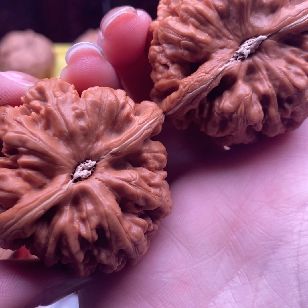 文玩核桃把件白*.大粗筋