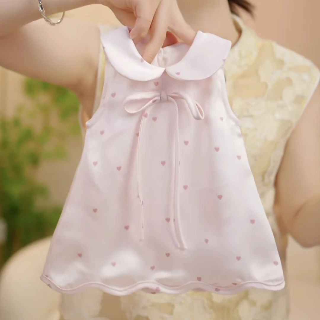 夏款粉色爱心包屁裙哈衣幼儿夏季宝宝婴儿儿童爬服幼儿公主女宝