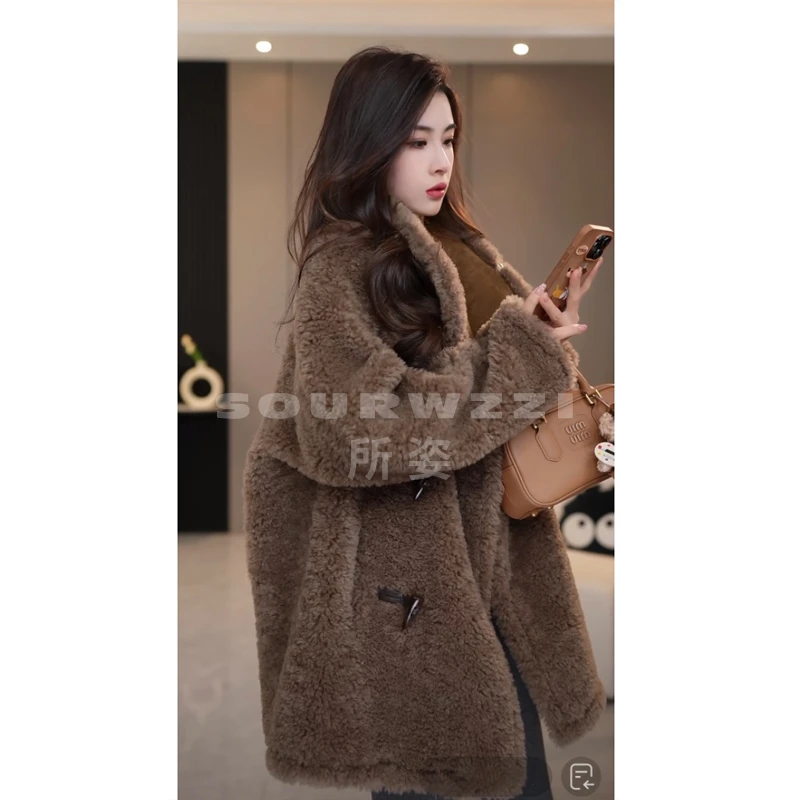 SOURWZZI/所姿新款冬季设计师加厚休闲女士羊毛外套SZ-25202