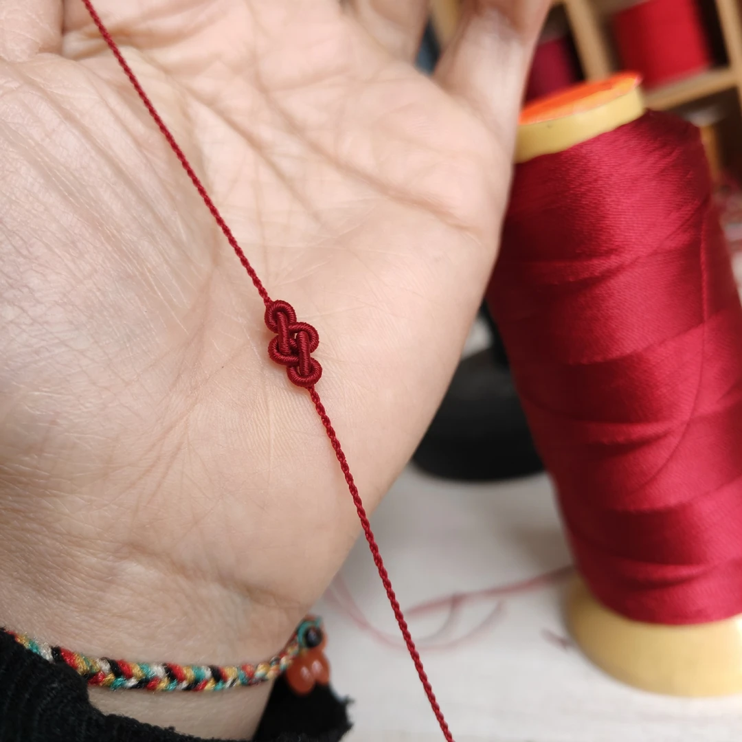 非金属布艺脚链 手编细款如意红绳手链女简约本命年脚绳脚链新年