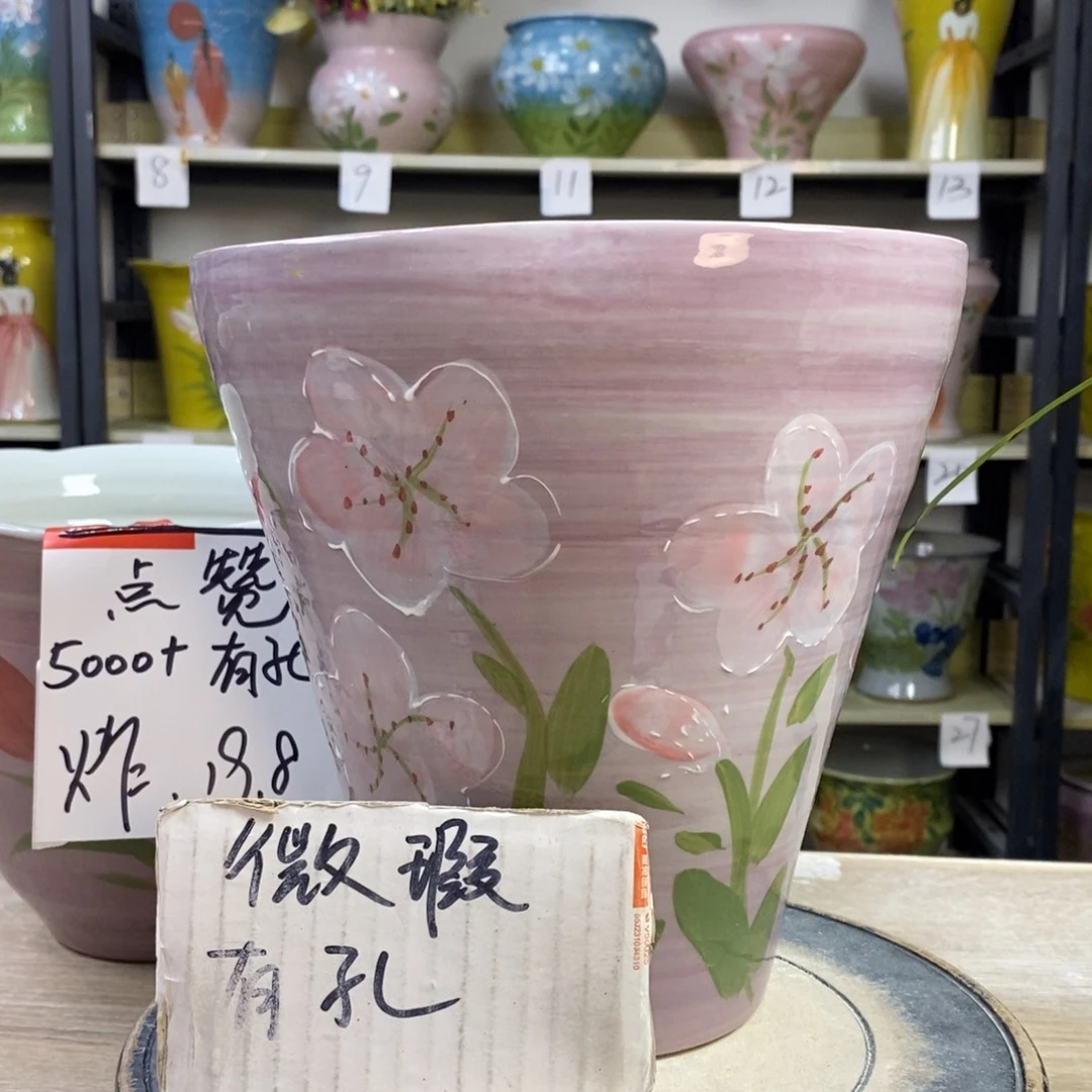 景德镇手工手绘陶瓷花盆