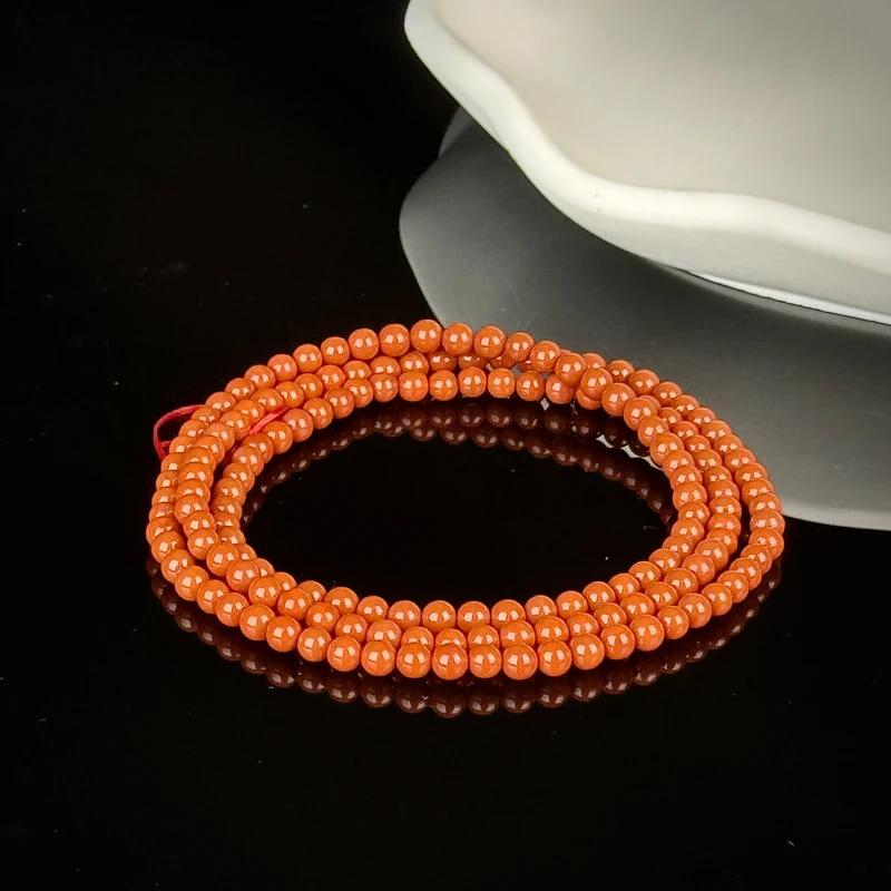 约5mm南红柿子红满肉满色多圈手串