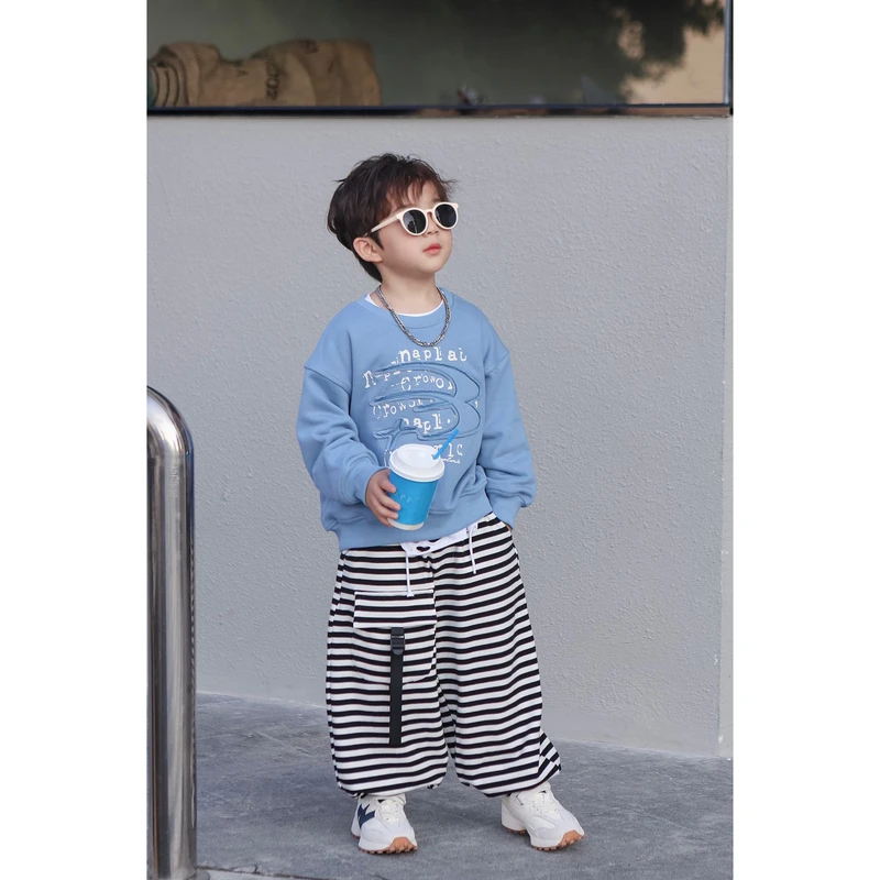 伟伟同款【等你下课】2024年秋季新款儿童休闲卫衣WW0310