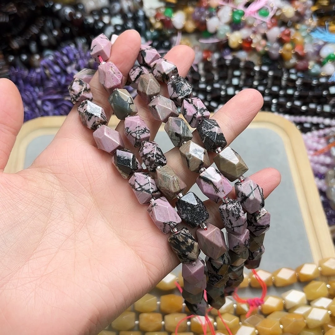 玛瑙/玉髓未镶嵌珠宝半成品10×14黑线红纹原切一条