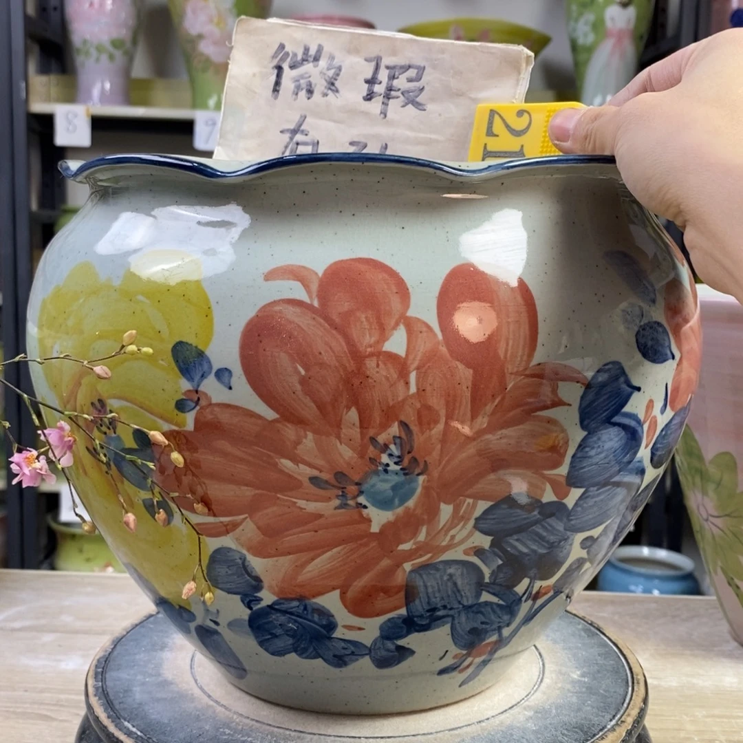 景德镇手工手绘陶瓷花盆