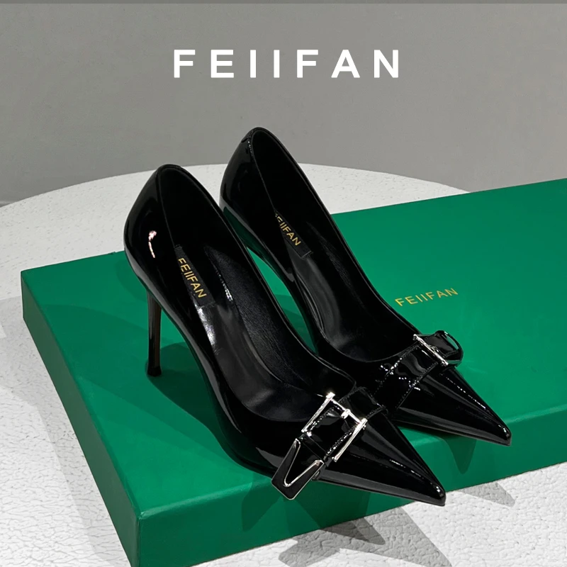 黑色高跟鞋2025春秋季新款细跟小众气质百搭尖头单鞋女7573