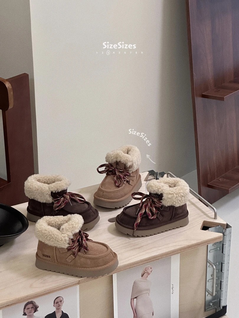 【haobaby童鞋】2024系带款绒皮雪地靴5799