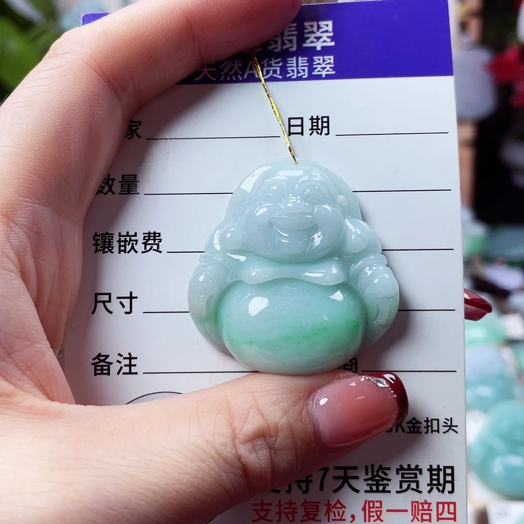 翡翠未镶嵌颈饰佛公07