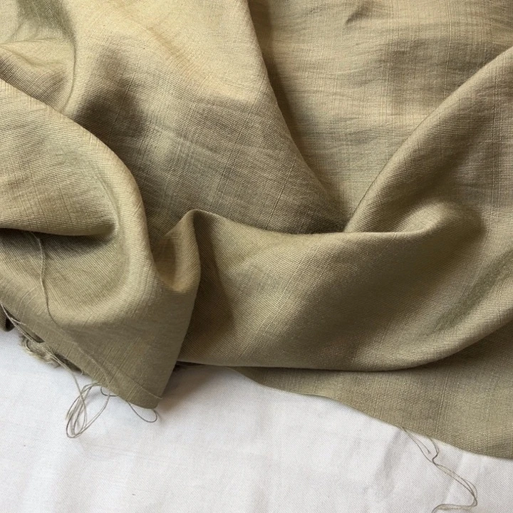 浅军绿色麻棉2米瑕疵。