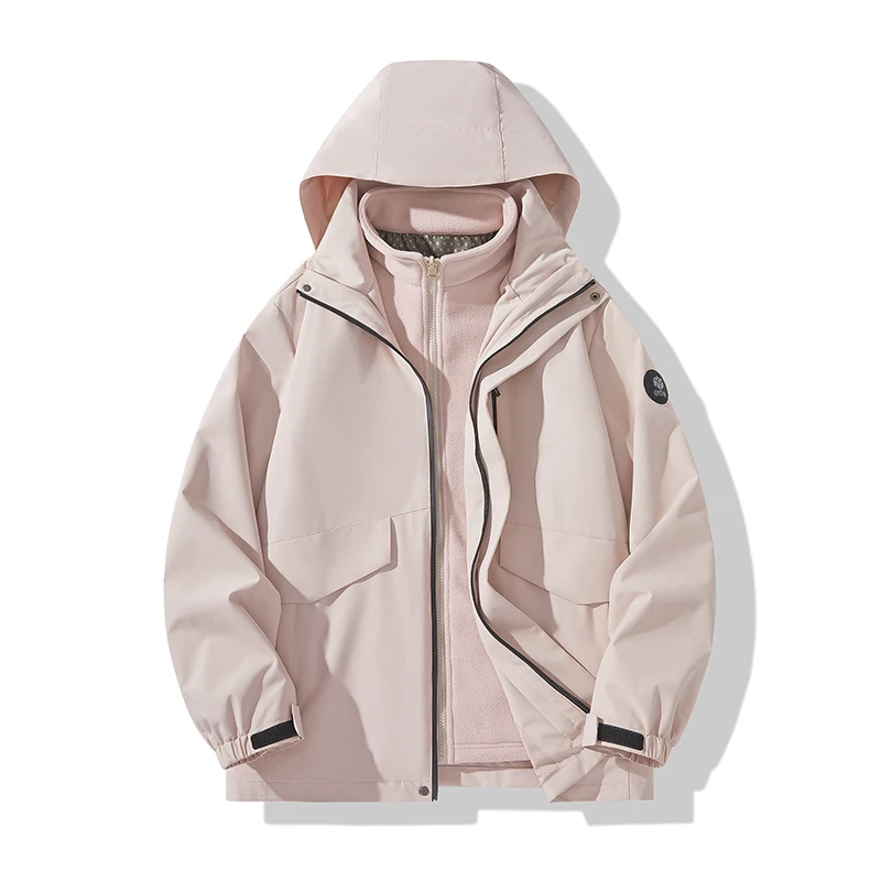 防风可拆卸帽户外情侣夹克休闲连帽工装开衫防水美式外套vintage