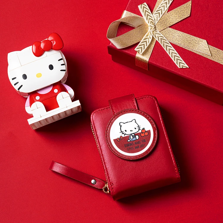 卡通KT猫钱包收纳卡包红色可爱时尚小巧轻奢卡包证件包多卡包女款