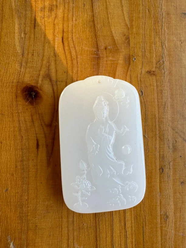 新疆羊脂白46单面观音逮中国结手工编绳