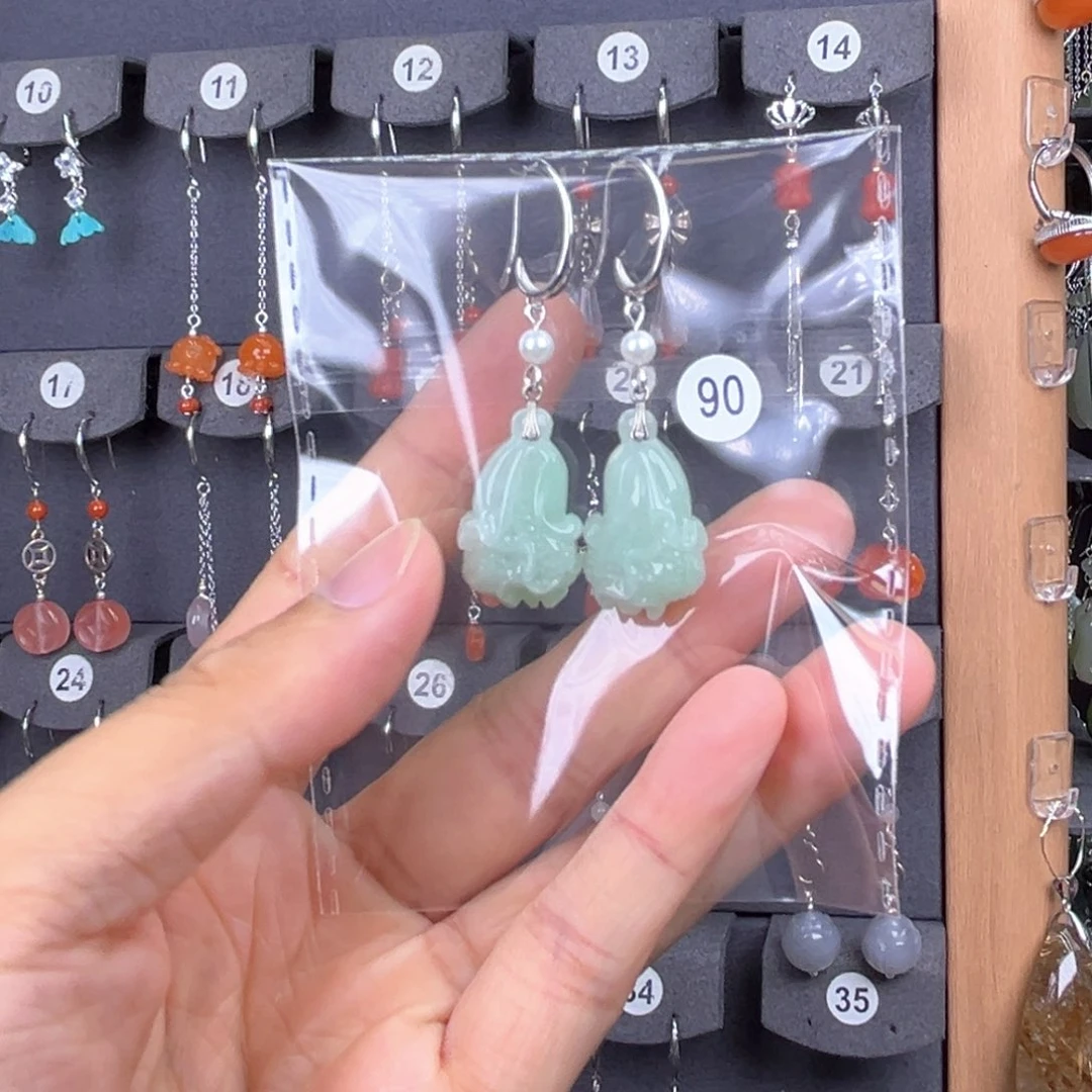 翡翠银S925镶嵌耳饰伊*