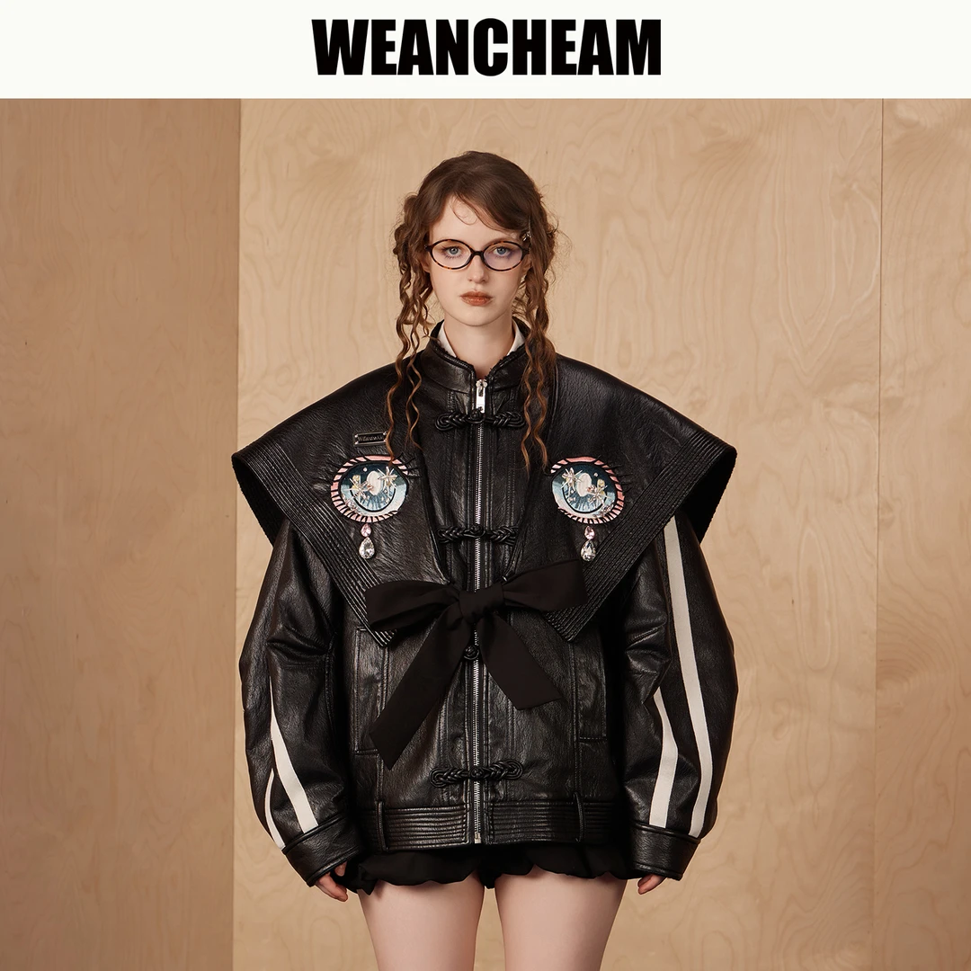 WEANCHEAM未未姆秋冬女装毛茸茸披肩正反两面穿夹克外套W16QDT024