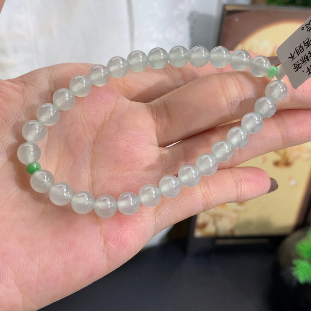 翡翠未镶嵌手串卡6.6冰晴手串