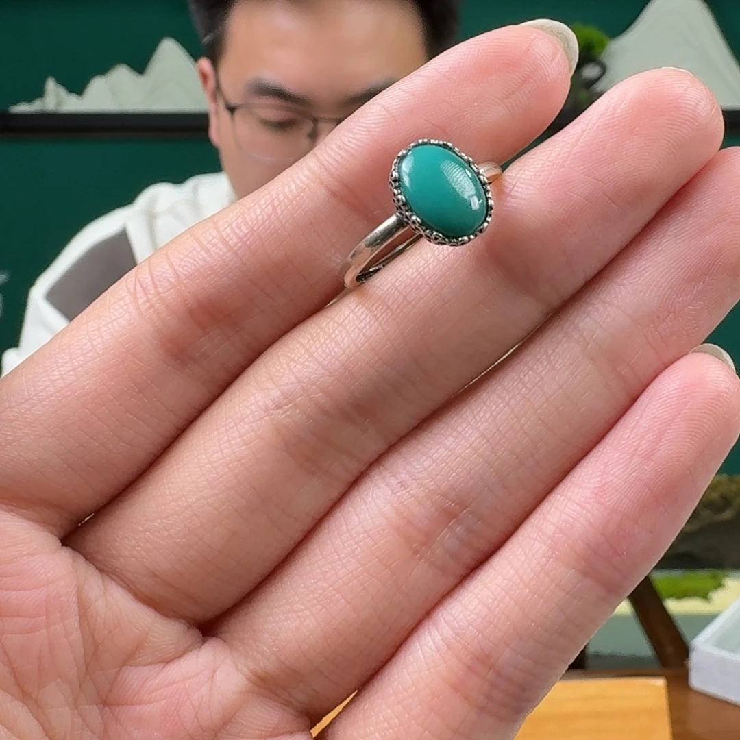 绿松石银S925镶嵌珠宝奇石67