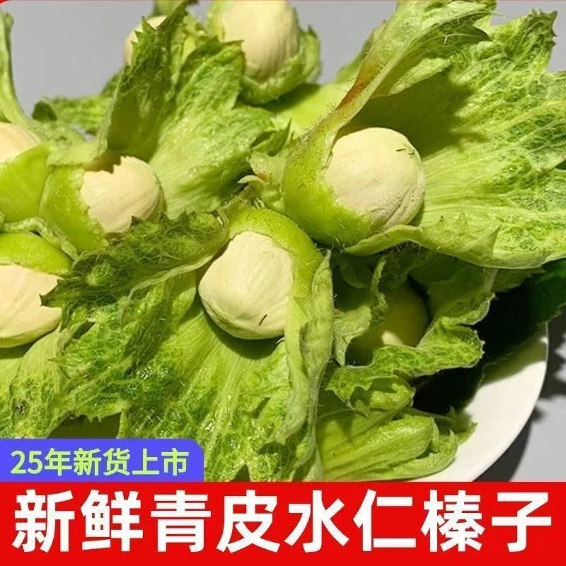 新鲜带绿皮水瓤东北大榛子水仁新货包邮