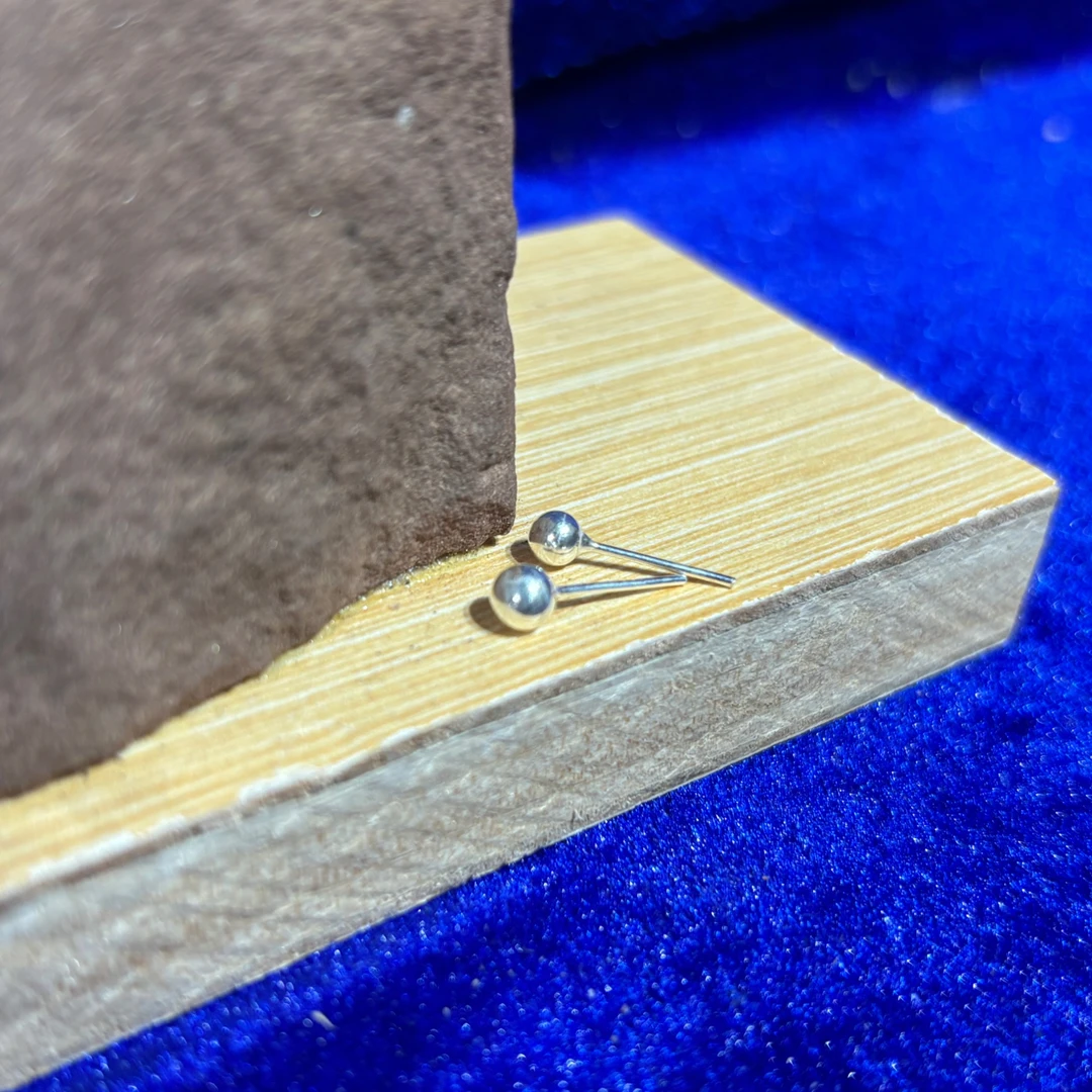 足银耳饰 【德榜苗族银饰】小圆球耳钉