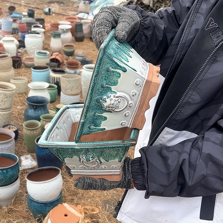 紫砂花盆高度14口19