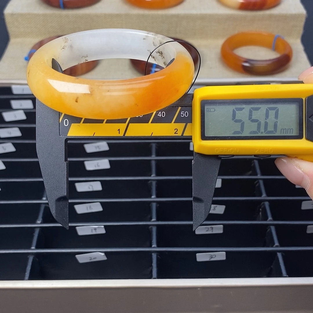 非金属无半山水草花镯55圈口1号