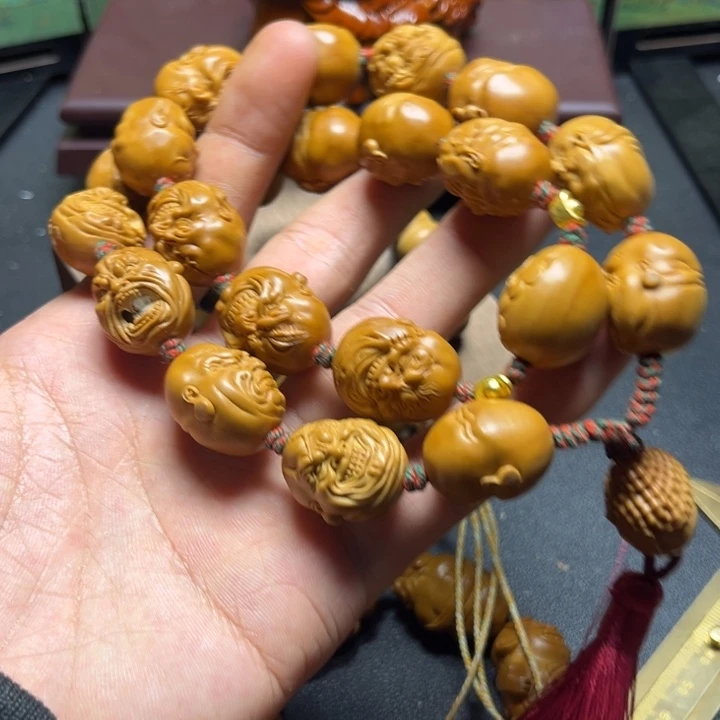橄榄核手串/手链橄榄核雕恶僧全家福