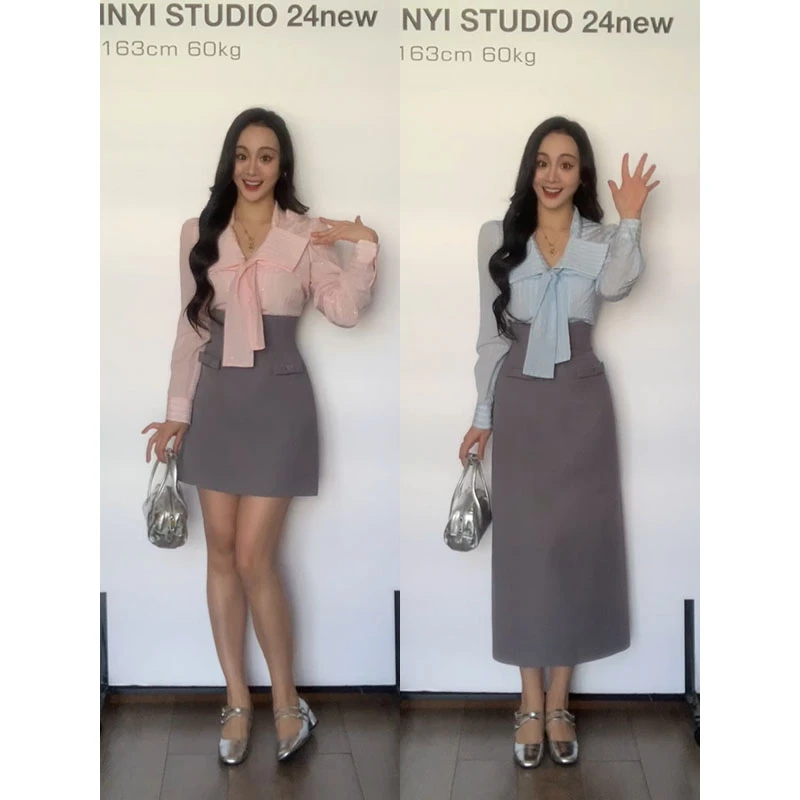 XINYI【A4腰】春季高腰西装半身裙收腰显瘦气质百搭X625A00020-2