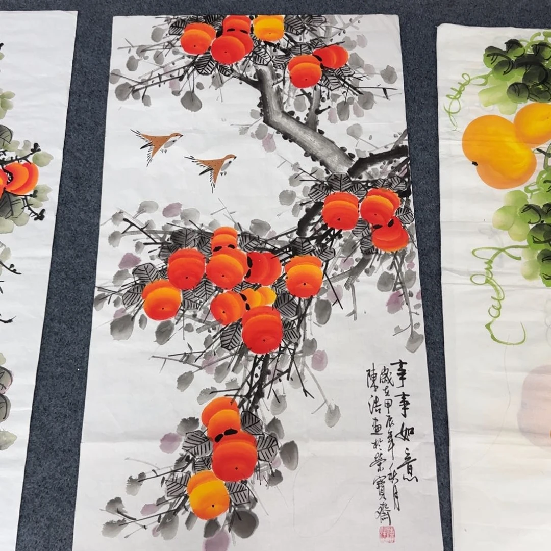 国画尺寸50X100手绘作品