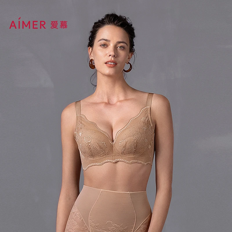 爱慕美体25SS简塑4/4软托无纺布大罩杯文胸AD120551