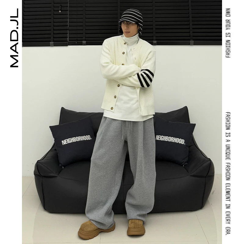 Mad秋冬TB莫代尔包芯纱超弹细腻牛角扣休闲百搭开衫针织毛衣男女