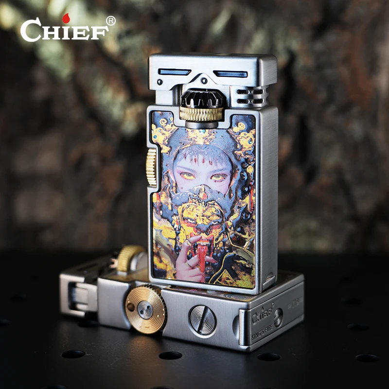 扎基拉姆创意元素双齿轮联动煤油打火机精致高颜值男士礼品