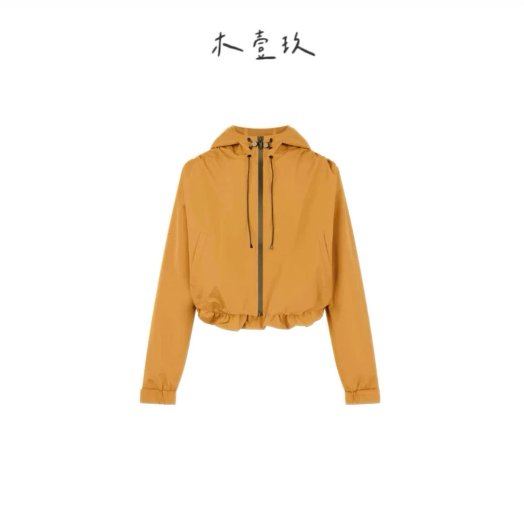 【木壹玖】贝贝户外短款外套冲锋衣拉链连帽短款 暗格纹网纱透气